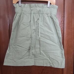 Olive Green Paperbag A-line Skirt Small